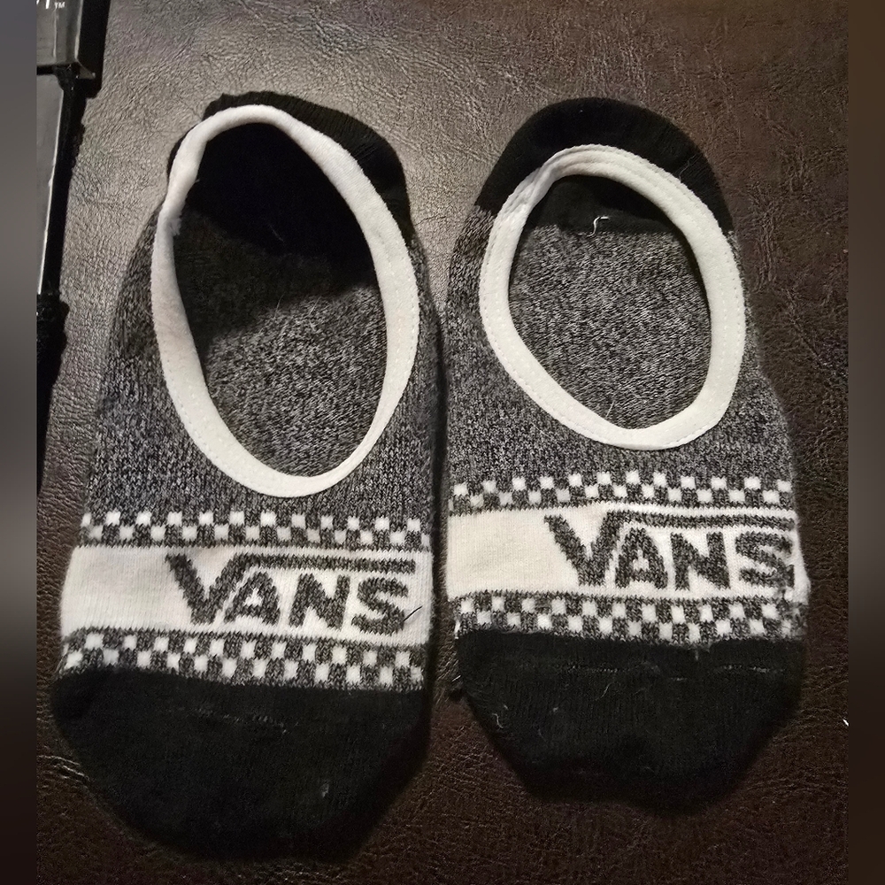 Vans Black and Gray Patterned No-Show Socks